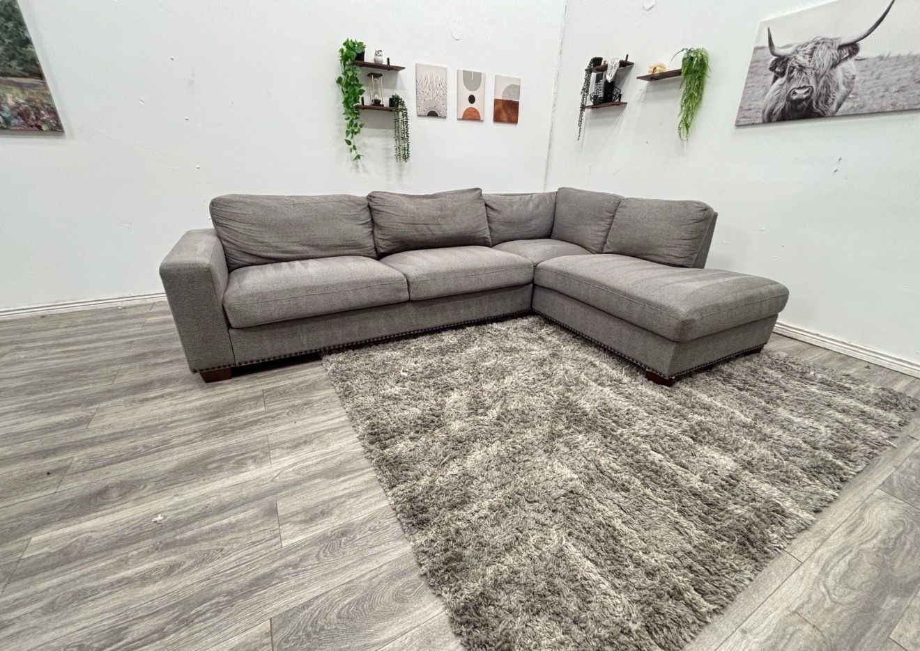 Thomasville Gray Sectional Couch - Free Delivery
