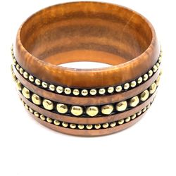 Vintage Root Beer Bakelite Embellished Bangle