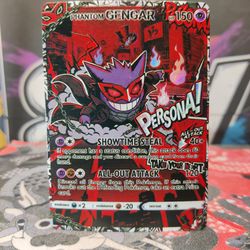 Pokemon Gengar Game UI  Custom Made Fan Art Holo With Texture