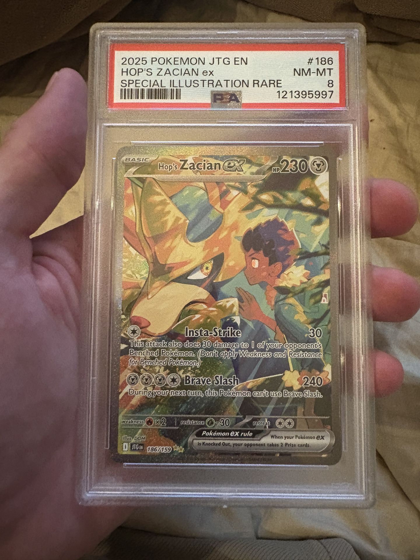 Pokemon TCG Hops Zacian #186 PSA 8