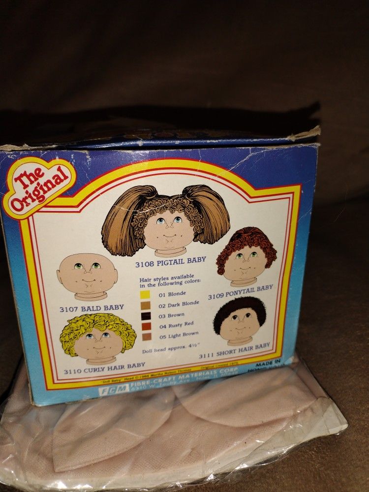 Original Doll Baby Head And Presewn Body. 1984