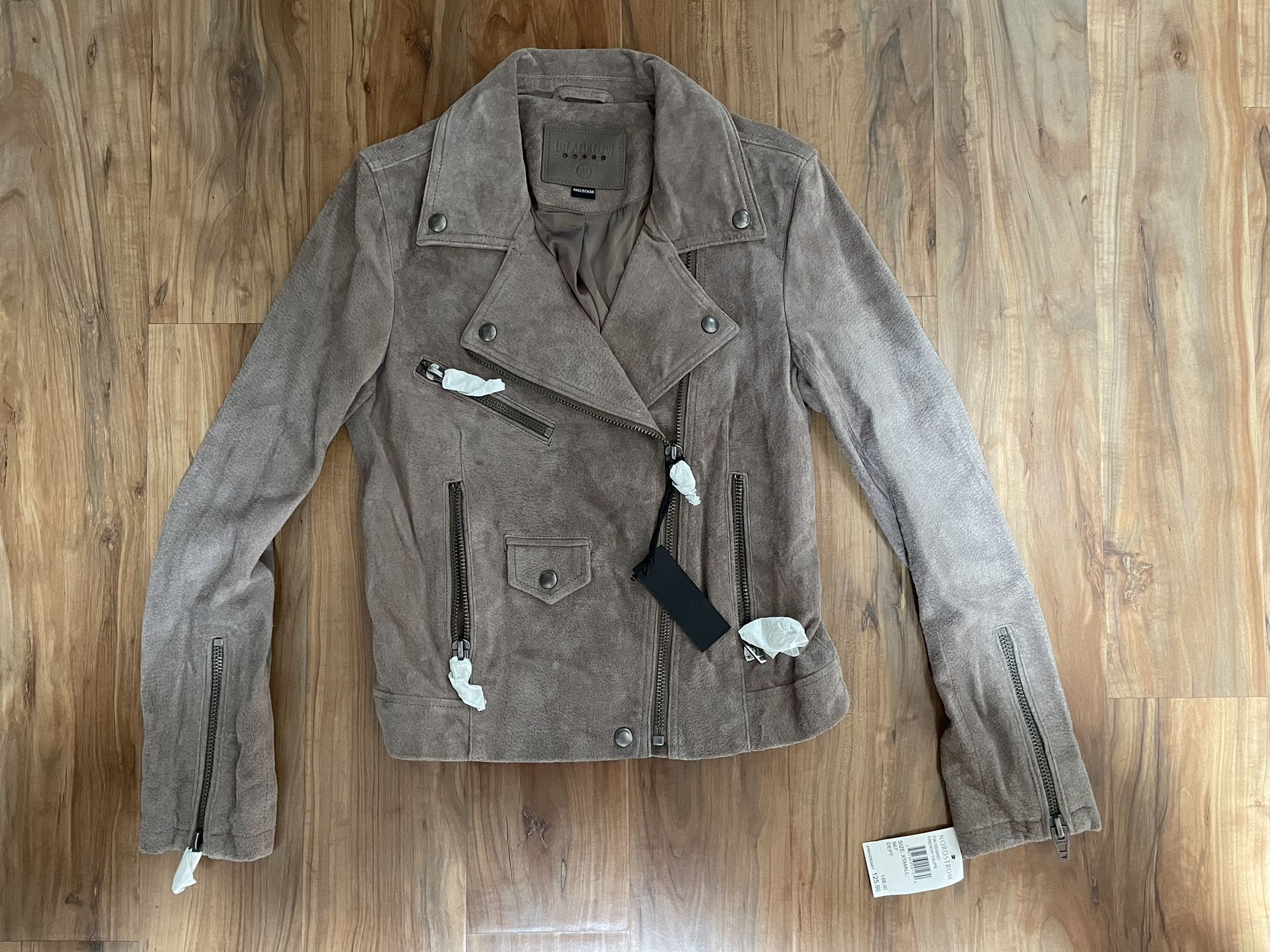 Women’s Tan Suede Leather Jacket - Size XS - BRAND NEW