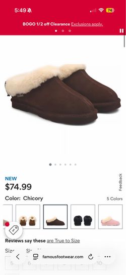 BRAND NEW - SIZE 7 bearpaw slippers with bows Delanie chicory