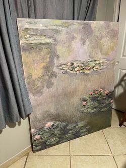 Large Monet Water Lilies Canvas Painting