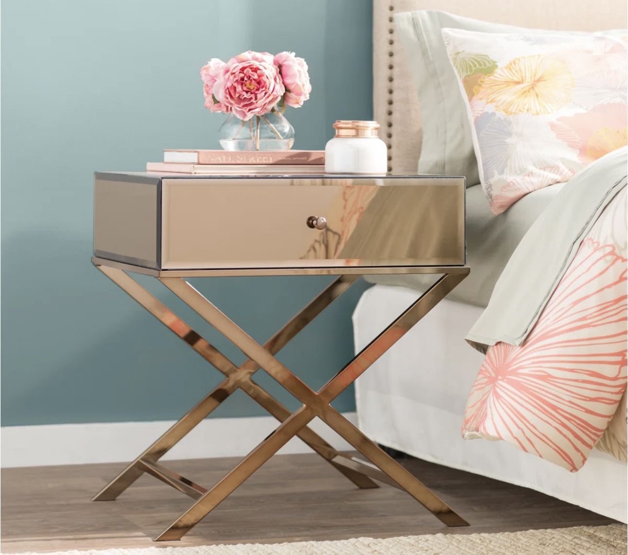 MOVING SALE - Set Of 2 Champagne Gold Mirror Tables