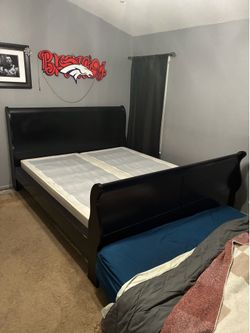 Cali king frame and box springs. No mattress