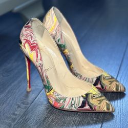 Christian Louboutin Multicolor Marble Pumps 39.5