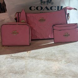 Pink Coach Bag Wallet & Card Holder 
