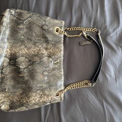 Victoria’s Secret Snakeskin Tote (Gold Chain Straps)