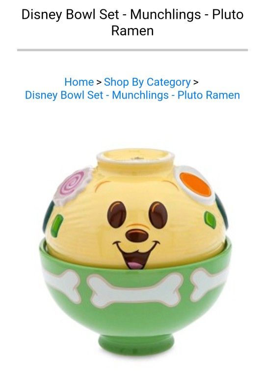 Disney World Parks Munchling Baby Pluto Ramen 2 Bowl Set Ceramic 2024 New Sealed