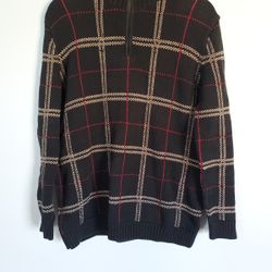 Ralph Lauren Women's 1/4 Zip Mock Neck Sweater Large