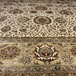 10 X 14 100% Wool Indo Persian Hand Knotted Rug 