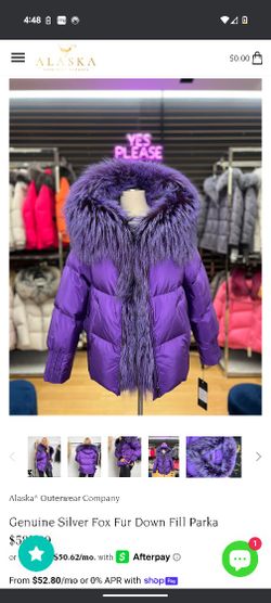 Alaska - Genuine Silver Fox Fur Down Fill Finish Coat 