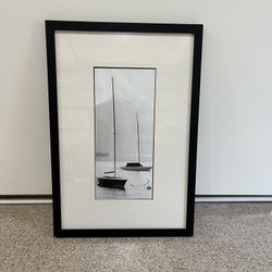 Black Framed Photograph of Sailboats