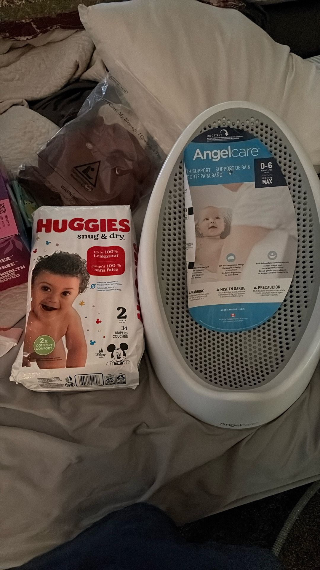 Baby Bath And Huggies Size 2. Both Brand New.