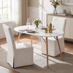 Homy Casa MICK + ELVO Beige 3PC 47.2" Dining Set with 2 Chairs Open Box