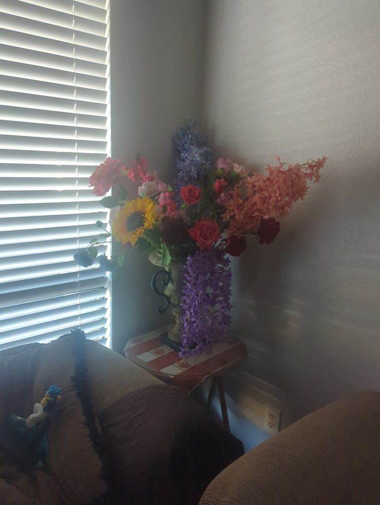 Vase With Faux Flowers 