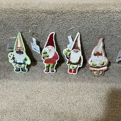 Fabric Gnome Candy can Gift Christmas Tree Ornament - Wondershop set of 4