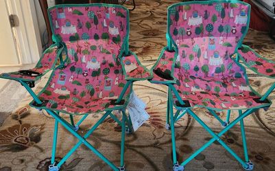 2 child size Beach Collapsible Packable Chairs