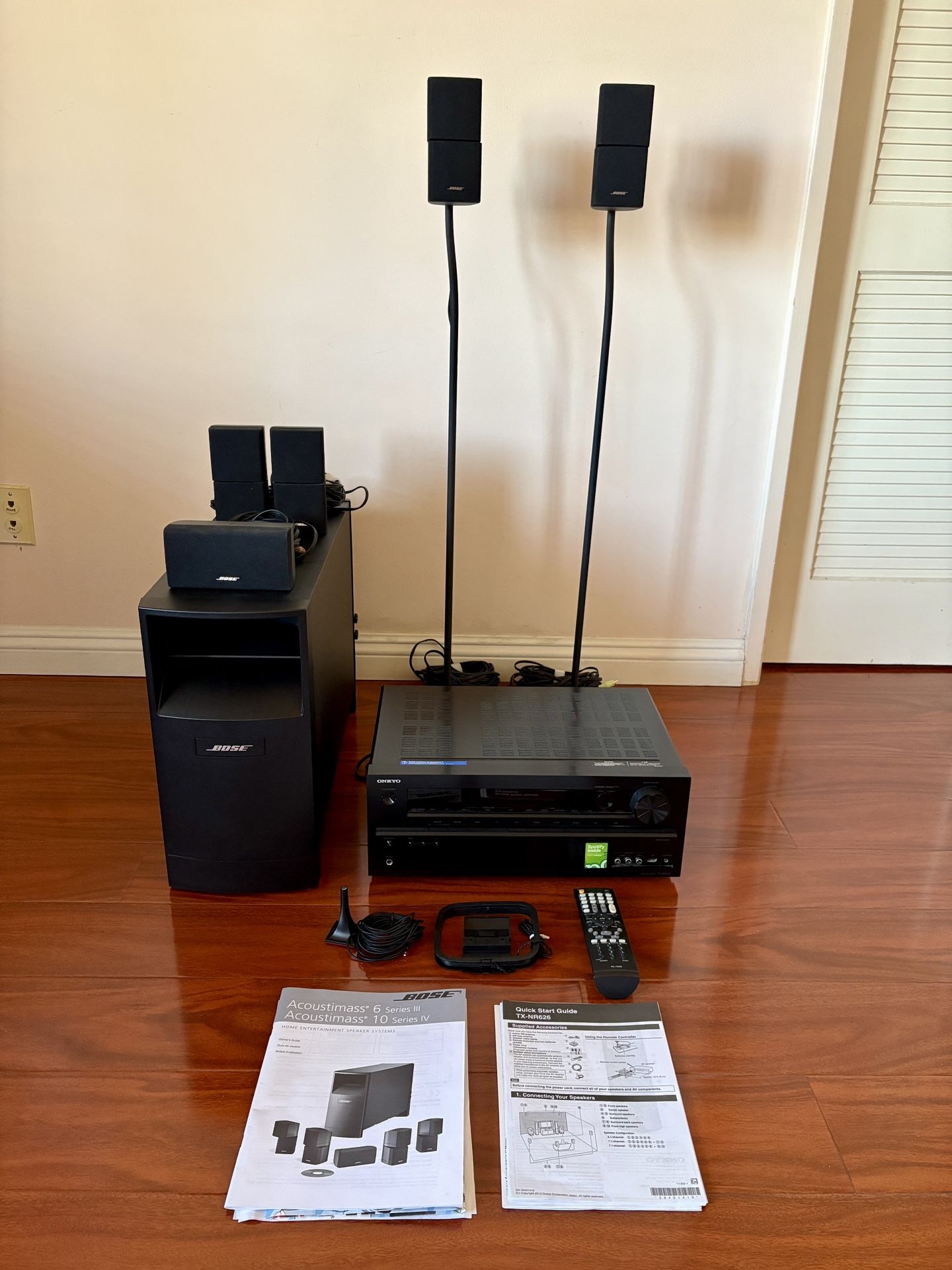 Onkyo Receiver and Bose Speakers