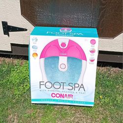 Brand NEW Conair Foot Spa with Bubbles, Massage & Heat-Pink