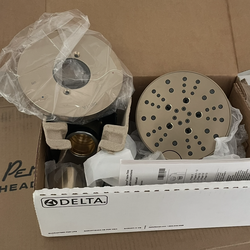Delta Nicoli Shower Head Kit New Champagne Gold opened box but never used
