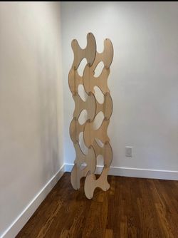 Mid Century Modern Sculptural Wood Room Divider Kinetic Art Room Decor