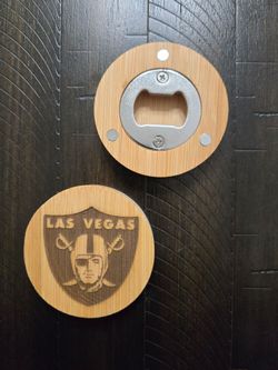 ​☠️🏈 Las Vegas Raiders Magnetic Bamboo Bottle Openers! 🍻🏈