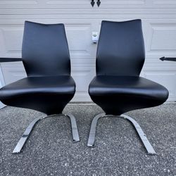 Faux Leather Chairs Set Of 2