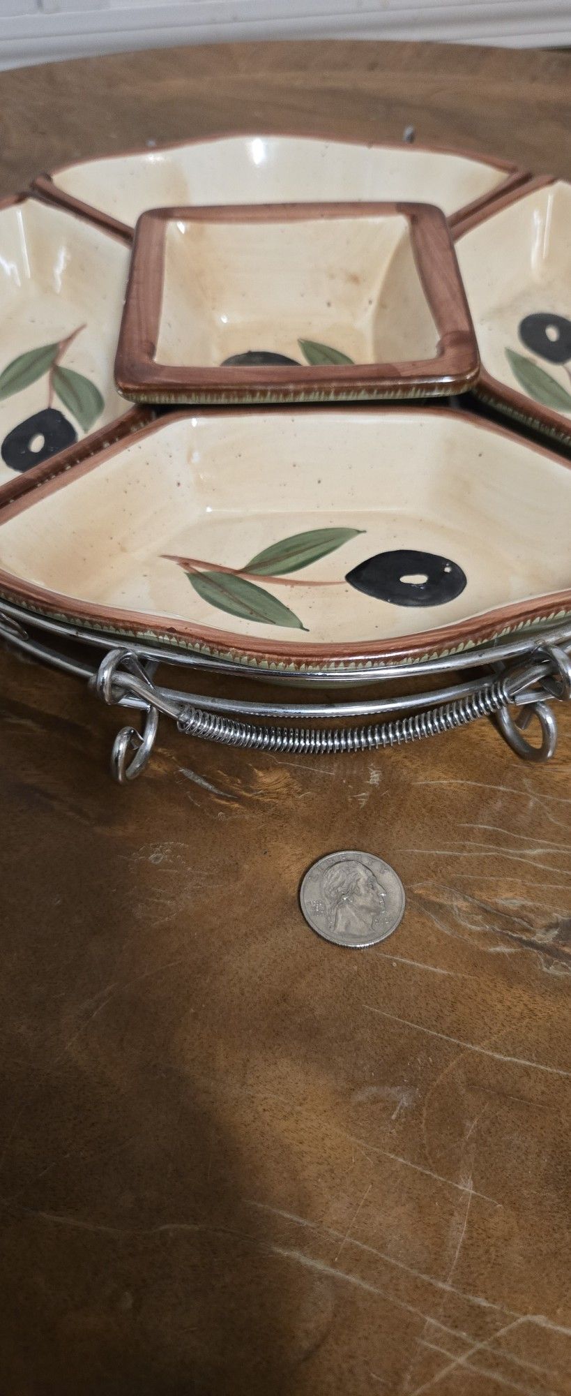 Ceramic Divided  Serving tray/platter relish tray, Lazy Susan HorsDoeuvre 