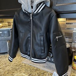 Girls Size Small (4/5T) Hooded Bomber Jacket