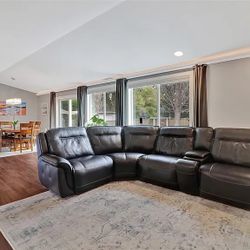 Espresso Colored Modular Sectional With Power Recliners