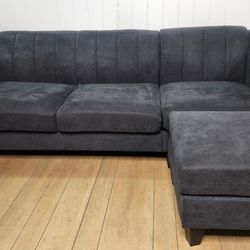 Modern 3 Seater Sofa Couch With Matching Ottoman
