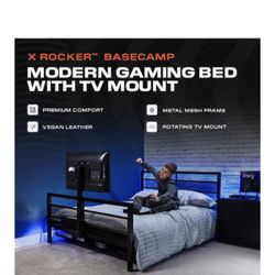 Full Size Gaming Bed Frame With Tv Mount