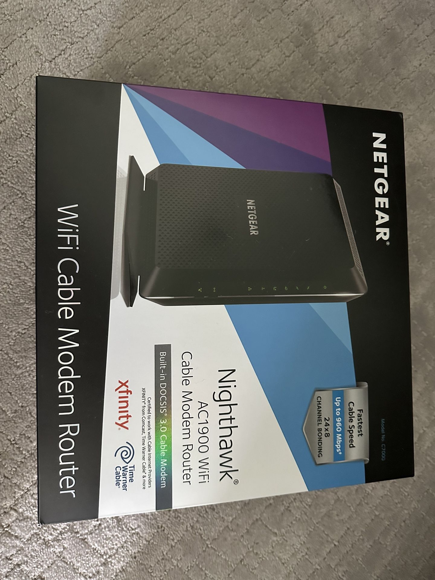 Netgear Nighthawk AC1900 Modem + Router W/ Box