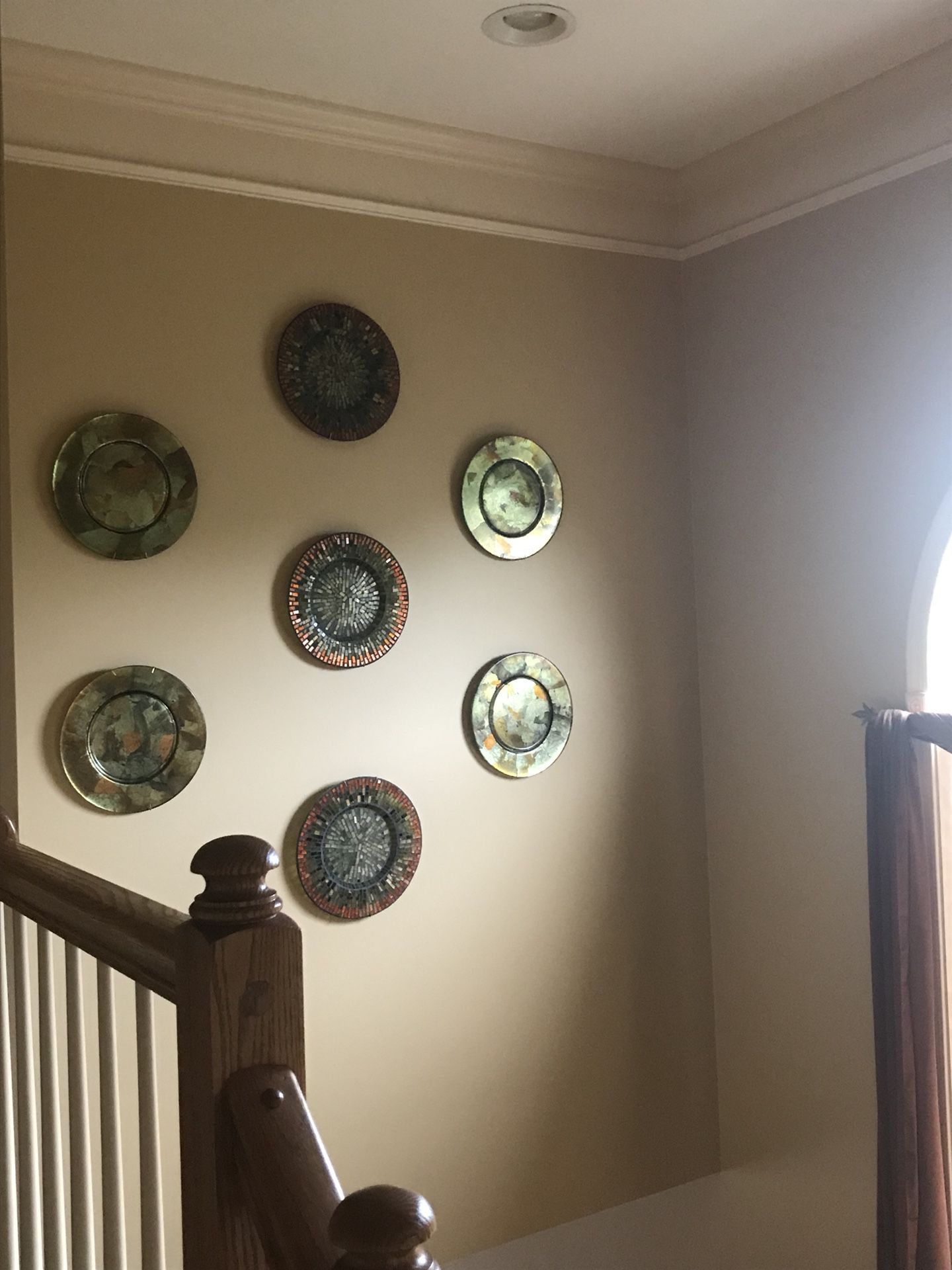 Decorative Mosaic Glass Plates with wall hangers