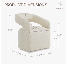 Upholstered Dining Chair with Casters