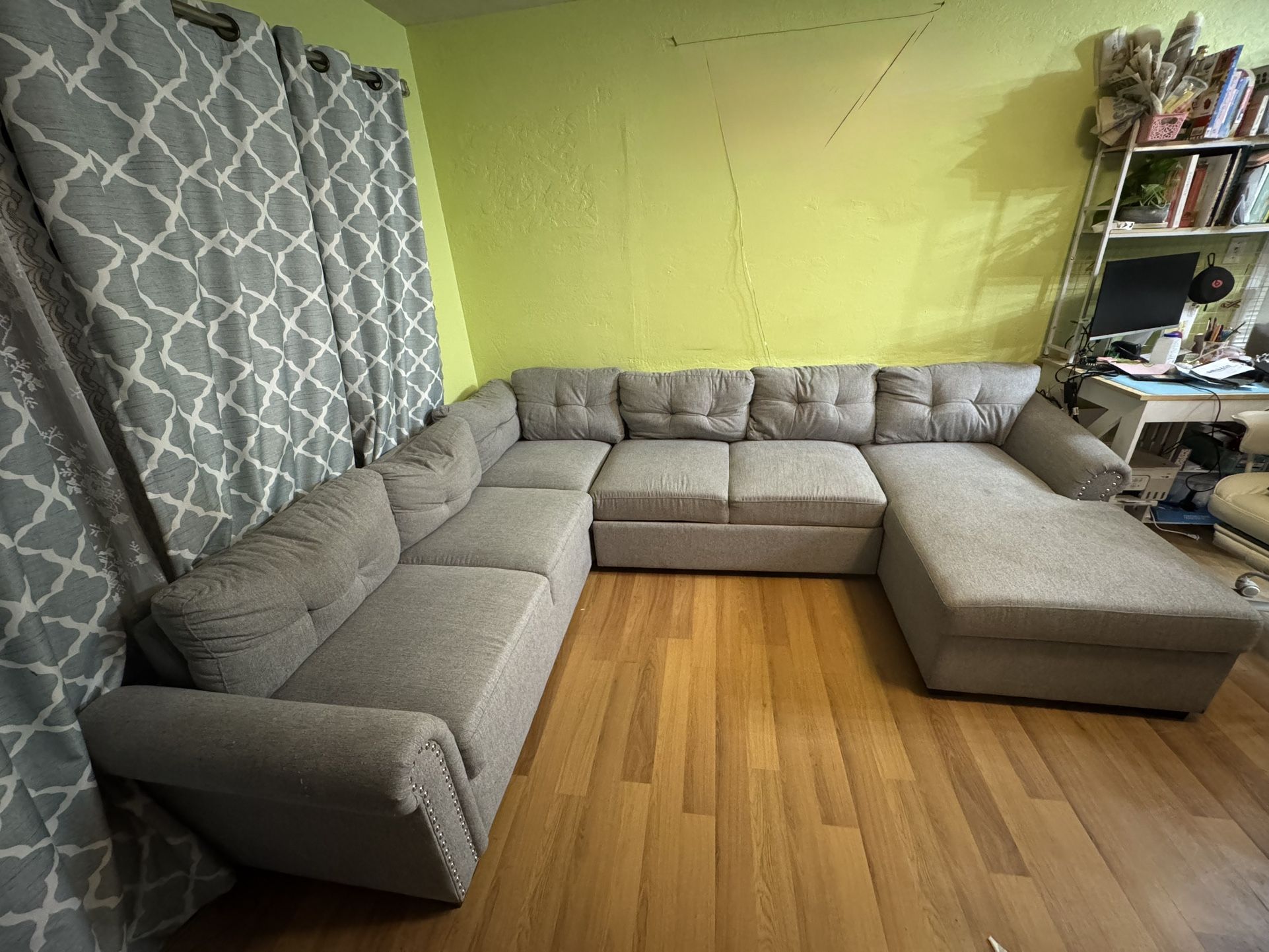 Full size fabric L shape couch in great conditions $500 OBO. 