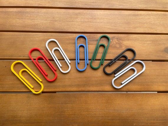Pair Of 2 Vintage 80’s Extra Large Giant Decorative Paper Clips