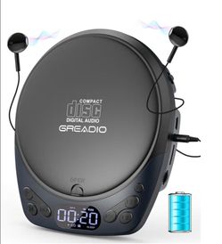 Portable CD Player with Headphones, Rechargeable Discman CD Player for Car & Home, Small CD Players Portable with 60s Anti-Skip, Supports CD/MP3/WMA/T