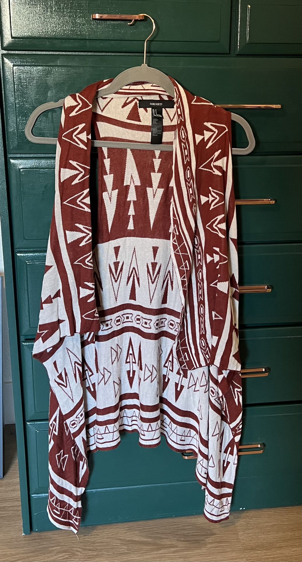F21 Tribal Design Sleeveless Cardigan/Vest