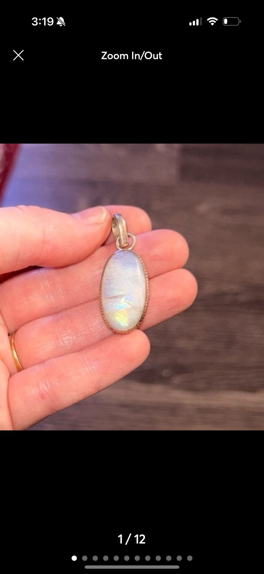 Silver moonstone gemstone pendant