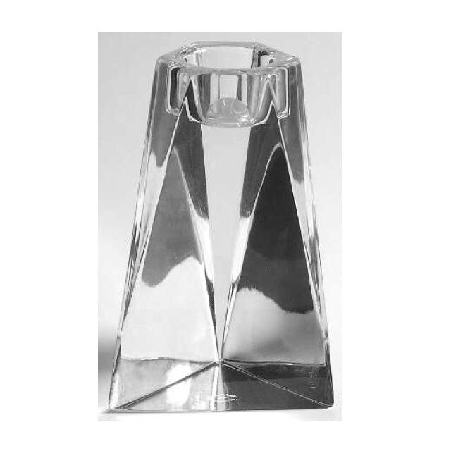 Villeroy & Boch Crystal Prism Candle Holder 5" Triangle Signed Clear Glass