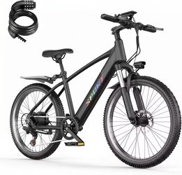 2 6-inch Adult Electric Mountain Bike - 749W Motor, 48V 10A Removable Battery - 25MPH,