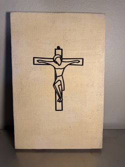 Minimalist Depiction of Jesus Christ Crucified on a Cross