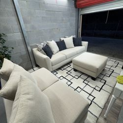 (Delivery) Sofa , Loveseat, Ottoman And Rug Living Room Set 