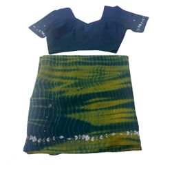 Indian Olive Silver Green Sari Saree