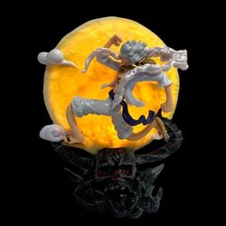 One Piece Sun God Nika Luffy action figure, featuring the character Monkey D. Luffy in his Gear 5 transformation. 