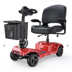 ENGWE Folding 4 Wheel Mobility Scooter,15 Mile Long Range, 250W Electric Powered Mobile Wheelchair for Seniors Adult with Detachable Basket, Front Lig