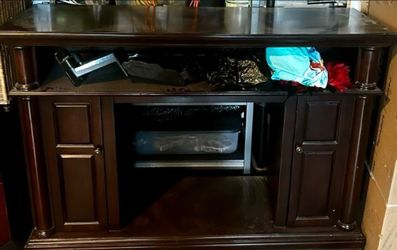 FREE- Solid Wood Entertainment Center (Fireplace Insert Not Included)